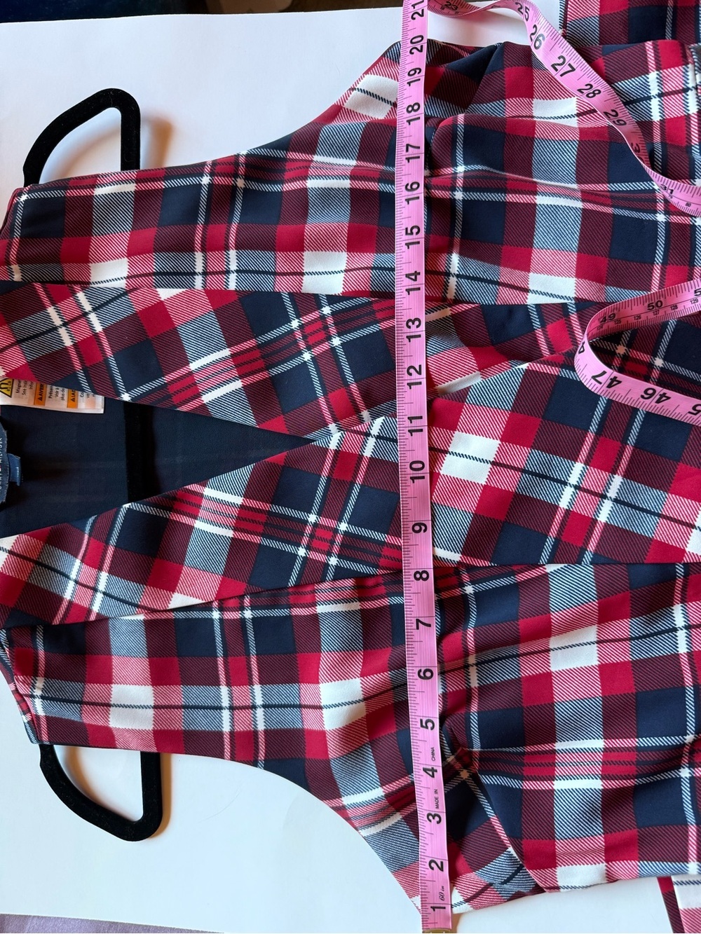 Vintage 90s Tommy Hilfiger Plaid Blazer Dress Preppy Tartan Mini Dress Size 12 - Picture 6 of 10